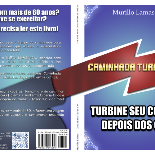 Design da capas e lambada do livro Caminhada Turbo 6.0, de Murillo Lamas
